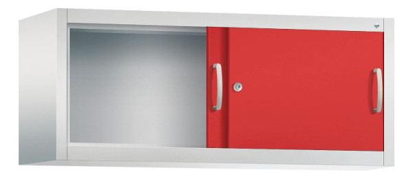 C+P bovenkast Acurado, H500xB1200xD400mm, kleur: lichtgrijs / vuurrood, beugelgreep, 1 niveau, 2044-00 S10106