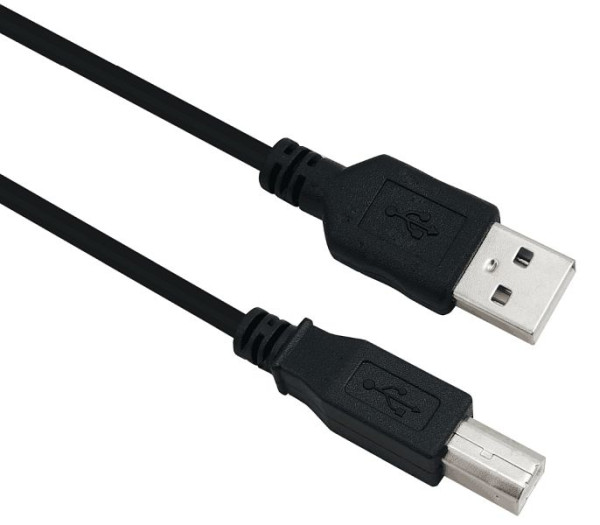 Helos aansluitkabel, USB 2.0 A-stekker/B-stekker, 0,5m, zwart, 288302