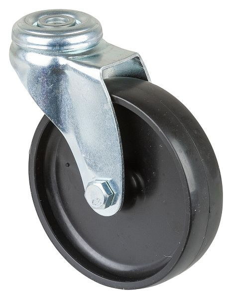 BS rollen apparatenrol, wielbreedte 23 mm, wiel-Ø 100 mm, draagvermogen 65 kg, loopvlak zwart kunststof, glijlager, VE = 4 stuks, A301.A90.100