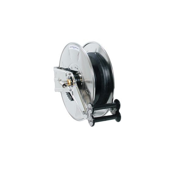 Ebinger slanghaspel OSM 310, max. 20bar / 90 ° C, max. 18m - 10mm / 15m - 12,5mm ID PVC weefselslang, behuizing: RVS, 1.314.100