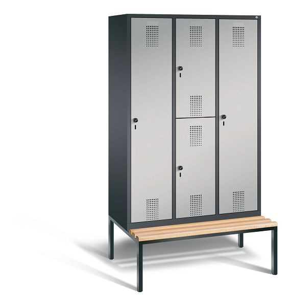 C+P cijferslot Evolo, H2090xB1200xD815mm, kleur: zwart-grijs/wit aluminium, 48650-32 S10008