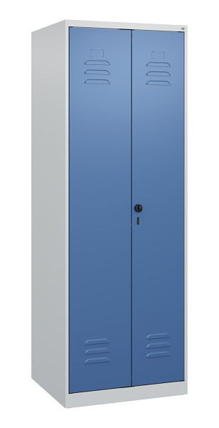 C+P Umkleidespind Classic PLUS, Doppel-Spind, 2 Abteile, 1700x600x500mm, 7035/5023, Drehriegel, 0800027-20P S10005