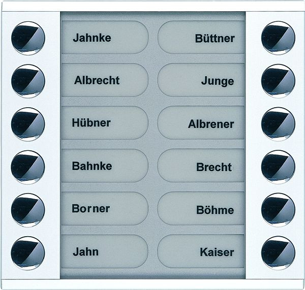 TCS beldrukkeruitbreiding voor audio voordeurstation serie PES/AVE 12 beldrukkers (rechts/links uitgelijnd), AP wit, PET12-WS/04