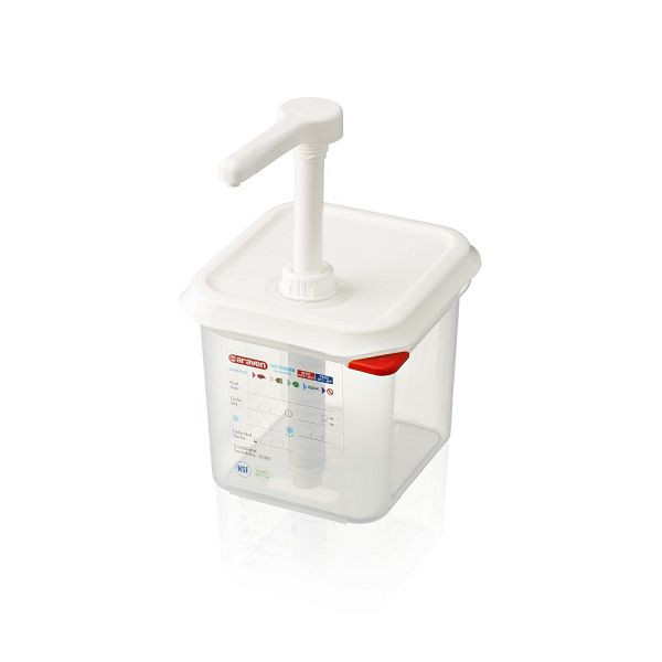 Stalgast pompdispenser GN 1/6 gemaakt van polypropyleen, inhoud 2,6 L, GN1616190
