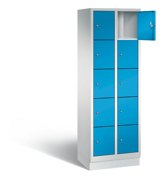 C+P lockerkast Evolo, H1800xB610xD500mm, kleur: lichtgrijs / lichtblauw, 48020-205 S10002