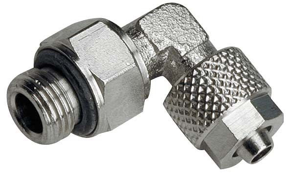 timmer A-WEd-6/4-1/8-MSv, haakse inschroefkoppeling - drukloos verstelbaar, cilindrische schroefdraad met O-ring, VE: 10 stuks, 01180001