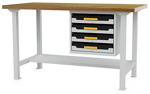 Bedrunka + Hirth werktafel, met Flex-Box kast, 03.14.30KS