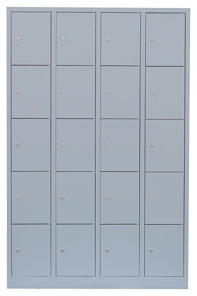 Lüllmann stalen compartimentenkast, 1800 x 1170 x 500 mm, lichtgrijs/lichtgrijs, 520540