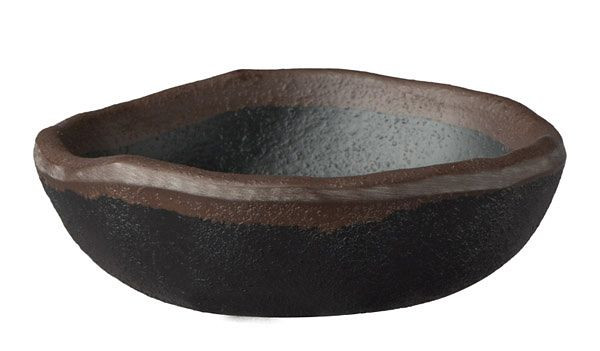 APS kom -MARONE-, Ø 8,5 cm, hoogte: 2,5 cm, melamine, zwart, met bruine rand, 0,05 liter, verpakking van 12, 84107