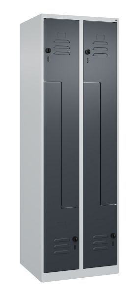 C+P Z-Spind Classic PLUS, 4 Abteile, 1850x600x500mm, 7035/7016, Drehriegel, 080003-204 S10026