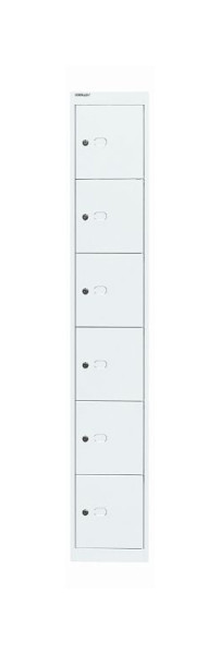 Bisley kantoorlockerkast, 1 vak, 6 vakken, D 457 mm, verkeerswit, CLK186696