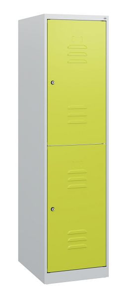 C+P Doppelstöckiger Spind Classic PLUS, 1530x400x500mm, 7035/0024, Zylinderschlösser, 0803005-12 S10020