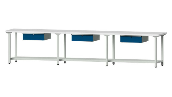 ANKE werkbanken werktafel, model 103, 4050 x 700 x 840 mm, RAL 7035/5010, KSP 40 mm, 400.536