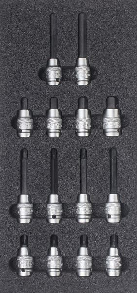 SW-Stahl werkplaatswagen assortiment, schroevendraaierbits 1/2", binnenzeskant, 14 stuks, Z3013-20