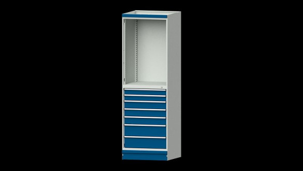 ANKE werkbanken basiskast modulair kastsysteem, model 3005, 715 x 720 x 2200 mm, RAL 7035/5010, 631.032