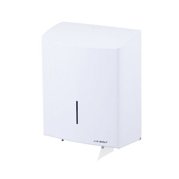 Air Wolf grote rollendispenser voor 1 grote rol, Alpha-serie, H x B x D: 333 x 265 x 147 mm, wit roestvrij staal, 60-108