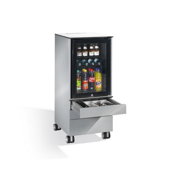 C+P koelkast caddy Asisto, H1157xB500xD600mm, kleur: wit aluminium, stuur, 54780-000 S10007