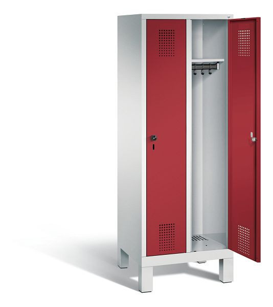 C+P schoolkluis Evolo, H1650xW610xD500mm, kleur: lichtgrijs/robijnrood, 480106-20 S10016