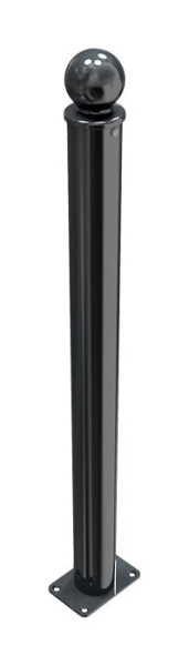 Schake-barrièrestijlpaal serie 474B Ø 76 mm, stationair, voor plugbevestiging met voetplaat 100 x 150 mm, zonder slot, zonder oog, 474PB