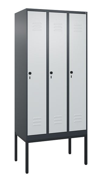 C+P luierkluis Classic PLUS met middenwand, frame, 3 vakken, 2120x900x500mm, 7016/7035, veiligheidsdraaigrendel, 0800307-30F S10013