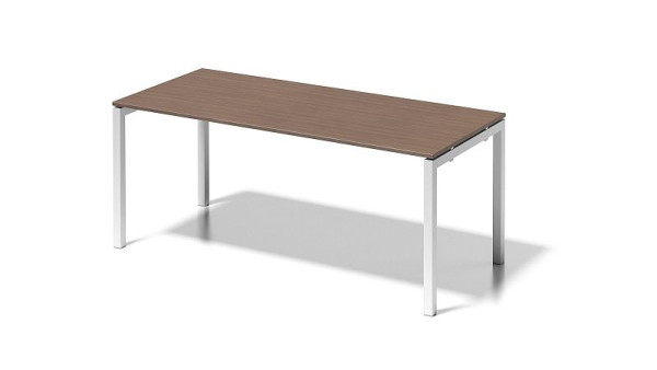 Bisley Cito bureau, 730 mm in hoogte vast U-frame, H 19 x B 1800 x D 800 mm, walnoot/verkeerswit, DUF1808WN396
