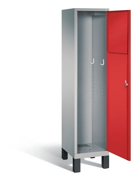 C+P wasverzamelkast Evolo, H1850xB420xD500mm, kleur: wit aluminium / vuurrood, 48070-210 S10162