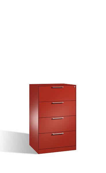 C+P hangarchiefkast Asisto, H1310xB800xD600mm, kleur: vuurrood, beugelgreep, 146223-412 S10095