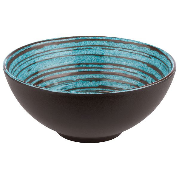 APS schaal -CANCUN-, Ø 18,5 x 8 cm, melamine, binnen: decor, turquoise/bruin, buiten: bruin, 1 liter, 85206