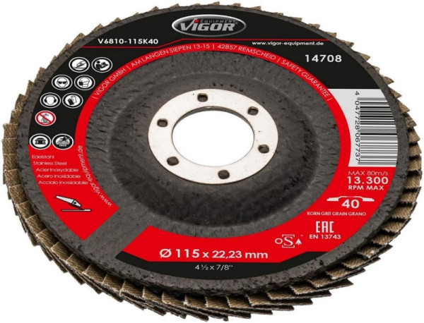VIGOR getande borgringset, 115 mm, K-80, aantal gereedschappen: 10, V6810-115K80