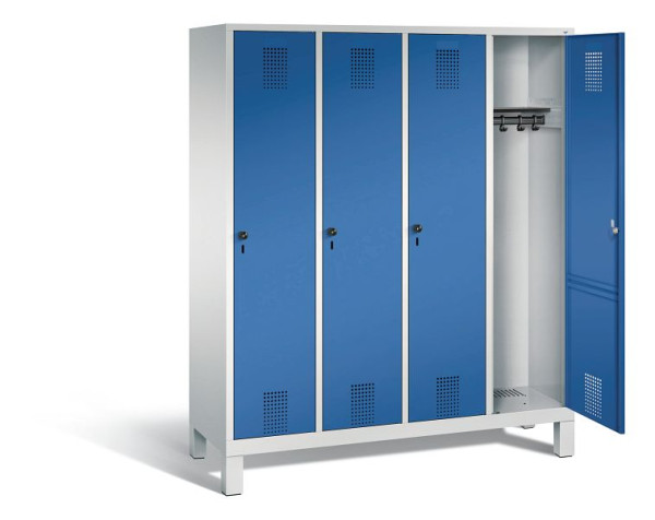 C+P garderobe Evolo, H1850xW1590xD500mm, kleur: lichtgrijs / gentiaanblauw, 48010-42 S10010