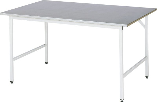 RAU Jerry serie werktafel (3030) - in hoogte verstelbaar, werkblad met plaatstalen bekleding, 1500x800-850x1000 mm, 06-500S10-15.12
