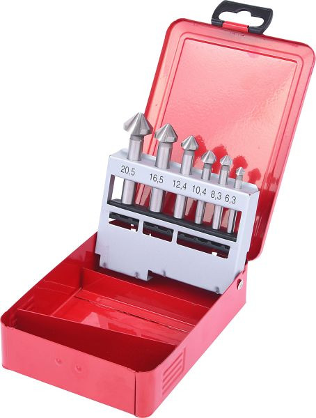 KS Tools HSS kegel- en ontbraamverzinkset, plaatstaalcassette 6-delig, 336.0406