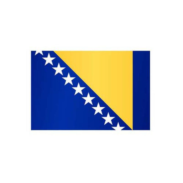 Stone HGS landvlag Bosnië en Herzegovina, 300 x 120 cm (staand formaat), met karabijnhaak, FlagTop 110 g/m², voor vlaggenmasten 7 m, met ajoursteek voor Ø 4 cm boom, 26832