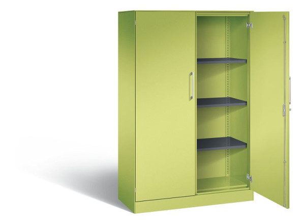 C+P vleugeldeurkast Asisto, H1635xB1000xD435mm, kleur: Virid green / Virid green, beugelgreep, 4 niveaus, 141012-000 S10116