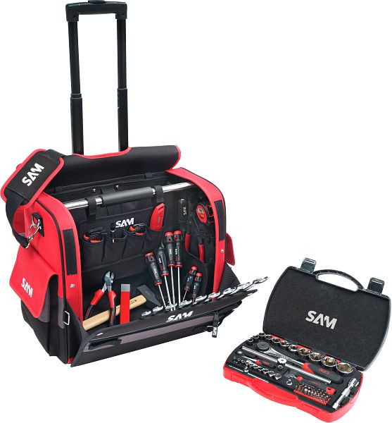SAM stoffen gereedschapstas en trolley 33 liter met 100 gereedschappen, CP-100-BAG7N