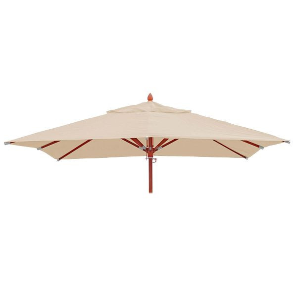 Mendler vervangende hoes voor gastronomie houten parasol HWC-C57, parasolhoes, vierkant 4x4m polyester 3kg, crème, 76673