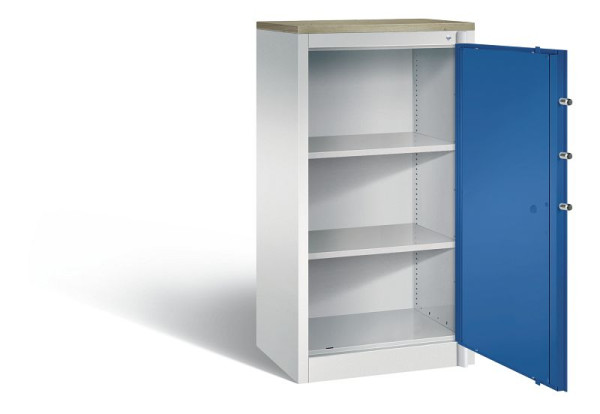 C+P brandwerende kast Certos, H1226xB650xD500mm, kleur: lichtgrijs / gentiaanblauw, handgreep, 3 OH, 1160-000 S10428