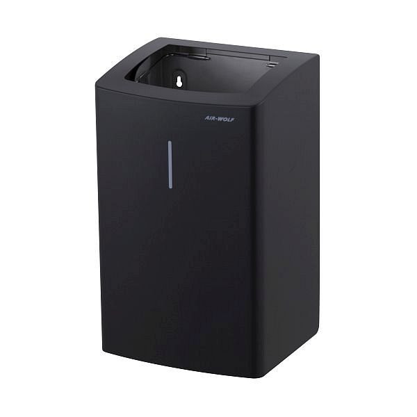 Air Wolf afvalbak met 25 liter inhoud, Alpha-serie, H x B x D: 431 x 265 x 224 mm, matzwart roestvrij staal, 60-131