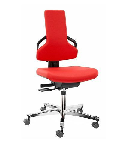 Dauphin Premium werkstoel, bekleding stof rood, aluminium onderstel, 266-922