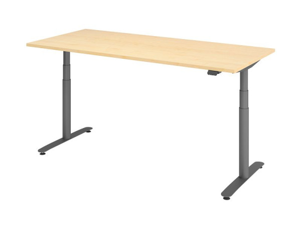 Hammerbacher zit-sta bureau elektrisch 180x80cm esdoorn/grafiet, VXDLR19/3/G