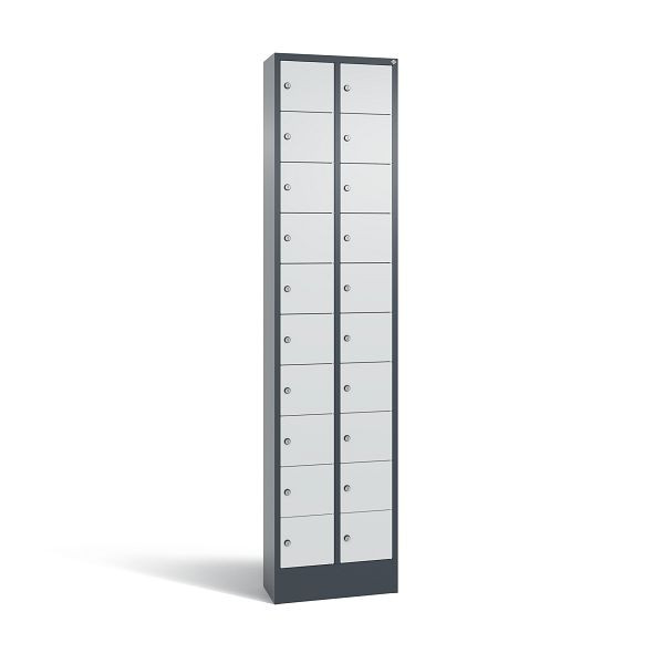 C+P Kleingefachschrank, 20 Fächer, H1950xB460xT200 mm, Anthrazit/Grau, 80700-203 S10156