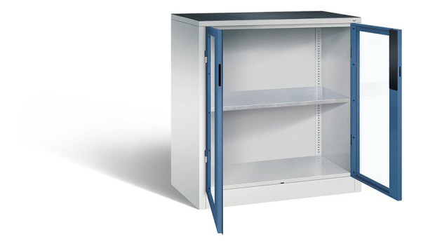 C+P gereedschapskast Acurado, H1000xW930xD500mm, kleur: lichtgrijs / verre blauw, verzonken handgreep, 8821-0552 S10016