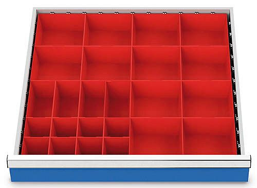 Bedrunka + Hirth lade-inzet T736 R 24-24, voor paneelhoogte 75 mm, 2 x KTK 150 x 150 mm, 4 x KTK 75 x 150 mm, 8 x KTK 75 x 75 mm, 134BLH75