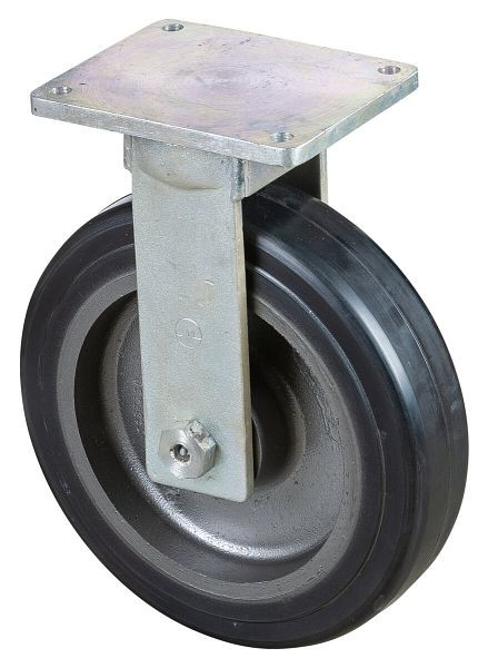 BS Rolls Zwaarlastwiel, bokwiel, wielbreedte 100 mm, wiel-Ø 400 mm, draagvermogen 1500 kg, zwarte elastische banden, gegoten, kogellagers, RR110.B81.401