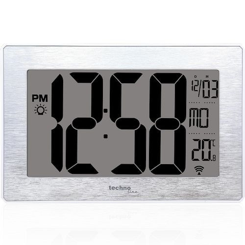 Technoline draadloze wandklok DCF-77 met handmatige instelmogelijkheid, afmetingen (BxHxD): 212 x 140 x 32 mm, WS 8019