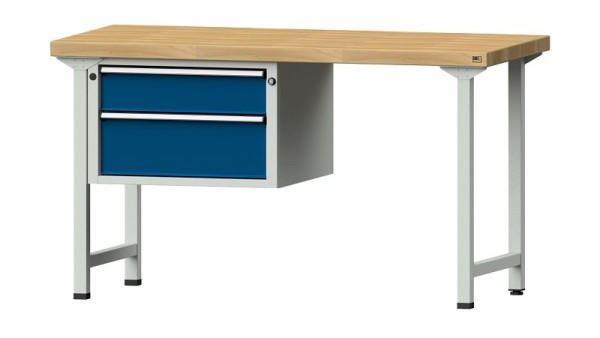 ANKE werkbanken combinatie werkbank, model 607 V, 1500 x 700 x 850 mm, RAL 7035/5010, BMP 50 mm, 415.018