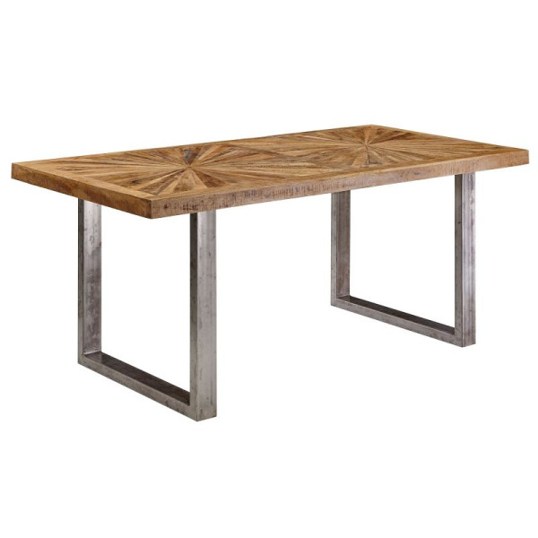 Wohnling eettafel Mango massief hout 180x76,5 x90 cm, Loft Natural, massief met metalen frame, Industrieel, WL5.947