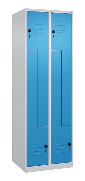 C+P Z-Spind Classic PLUS, 4 Abteile, 1850x600x500mm, 7035/5012, Drehriegel, 080003-204 S10005