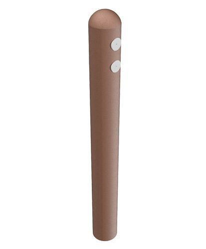 Schake afzetpaal, halfronde kop Ø 150 mm, gemaakt van gerecycled materiaal, totale lengte 1500 mm, met reflectoren, 280700
