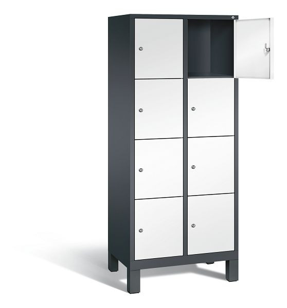 C+P lockerkast Evolo, H1850xW810xD500mm, kleur: zwartgrijs / verkeerswit, 48010-224 S10165
